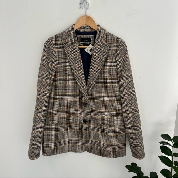 J. Crew Somerset Blazer in Glen Plaid English Wool Tailored Fitted | women’s 6T - Picture 2 of 15